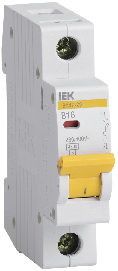 Автоматический выключатель IEK 1П 20А С ВА47-29 4,5 кА