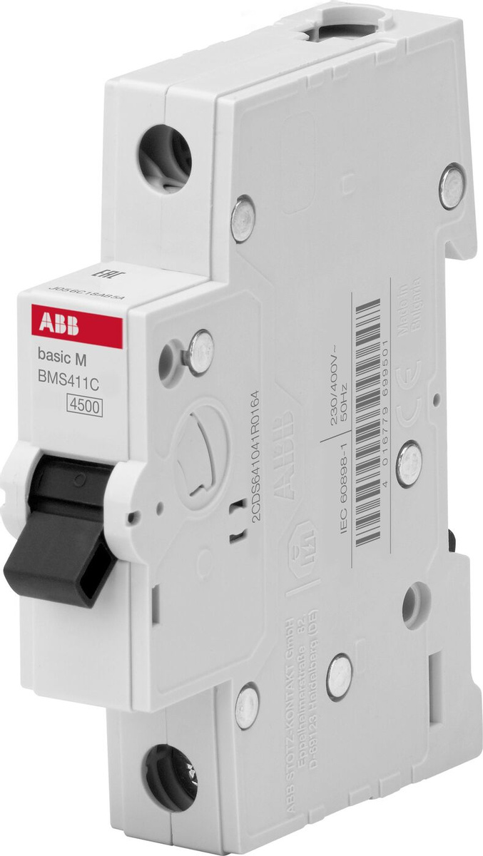 Автоматический выключатель ABB 1P 10A C 4.5кА BMS411C10